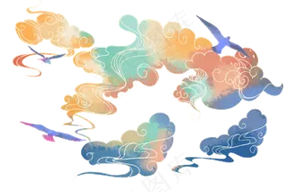 七彩祥云,免抠元素