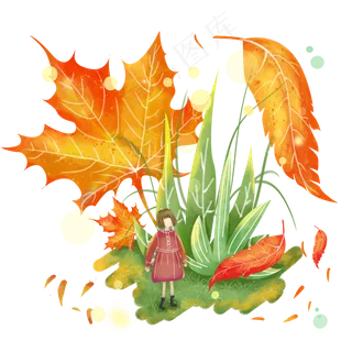 秋季梦幻枫叶树丛,免抠元素