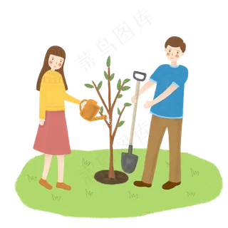 植树节小朋友一起植树