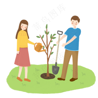 植树节小朋友一起植树