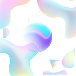 彩色流体渐变炫彩流体酷炫不规,免抠元素
