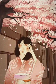 春困春天夏天少女与花清新唯美治愈绿色萌宠