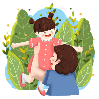 父亲节之父亲抱着孩子免抠png