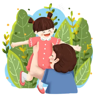 父亲节之父亲抱着孩子免抠png