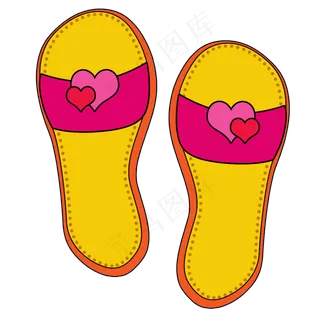 卡通心形拖鞋拖鞋