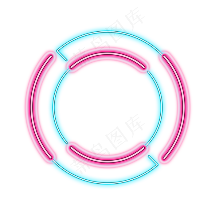618彩色光效电商霓虹圆形双11边框,免抠元素(2000X2000(DPI:300))psd模版下载
