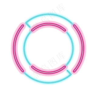 618彩色光效电商霓虹圆形双11边框,免抠元素