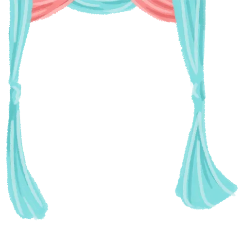 手绘卡通蓝色窗帘免扣元素(500X500(DPI:300))psd模版下载