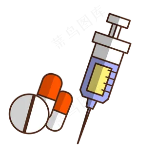 卡通医疗器械药片针管设备胶囊药,免抠元素