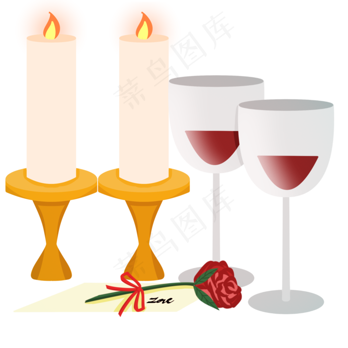 情人节烛光晚餐红酒杯玫瑰花情书(2000X2000(DPI:300))psd模版下载