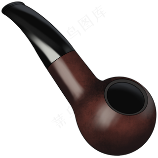 父亲节棕红色圆形烟斗