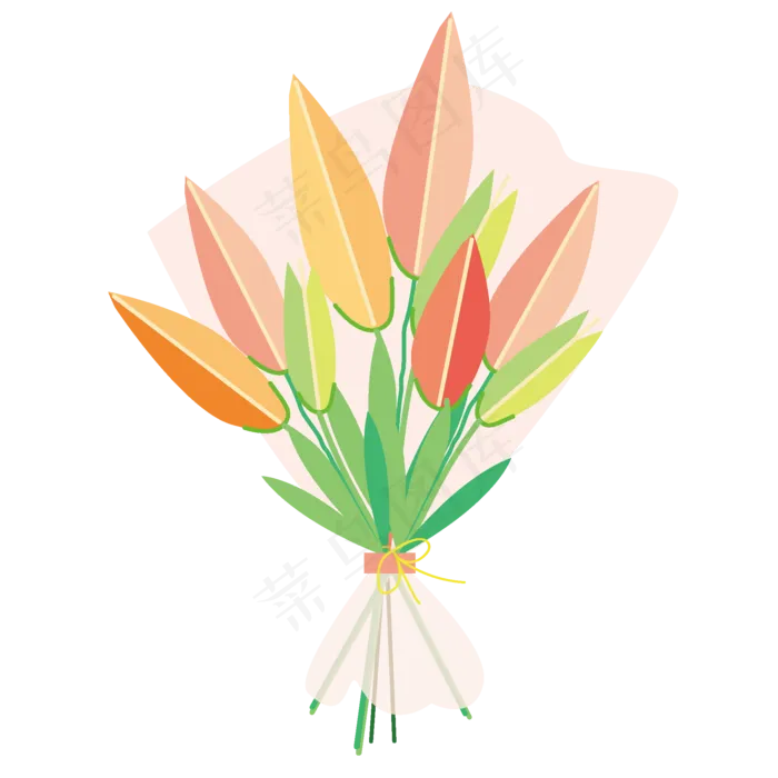 百合花手捧花(2000*2000px 300 dpi )ai矢量模版下载