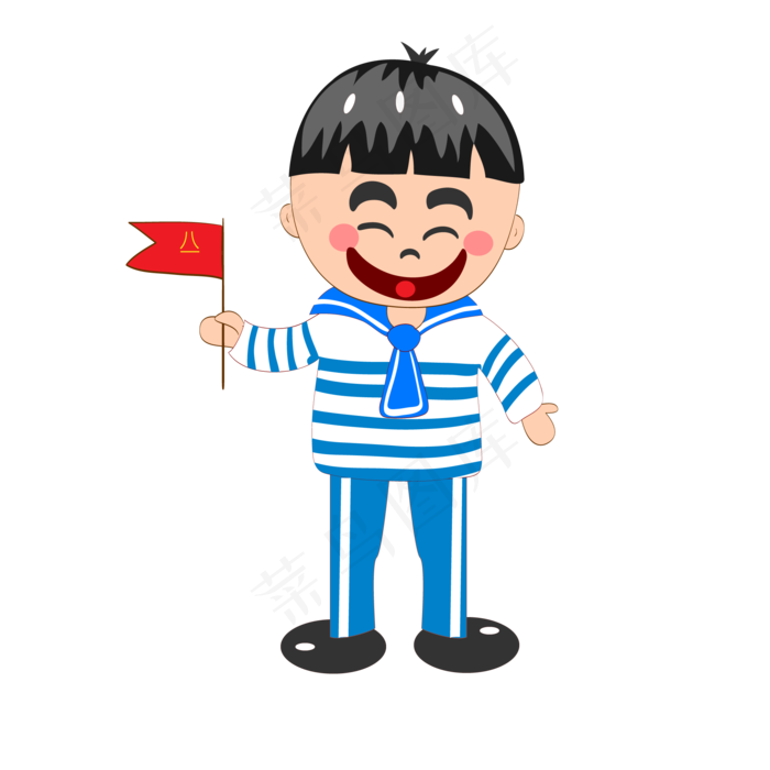 八一建军节穿海军服的小孩(1701X1789(DPI:300))ai矢量模版下载