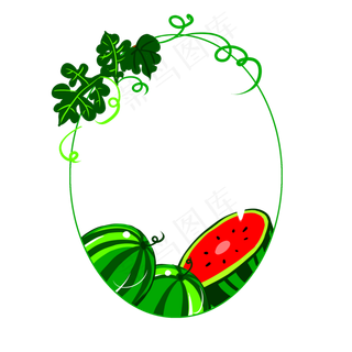 夏天解暑西瓜简单边框