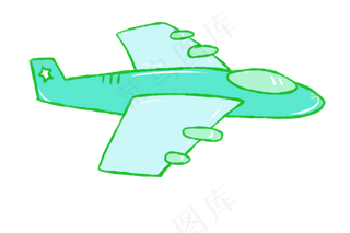 手绘儿童节玩具飞机