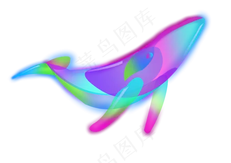 光感透气叠加鲸鱼免扣元素,免抠元素