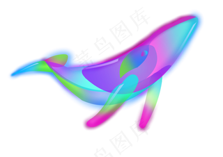 光感透气叠加鲸鱼免扣元素,免抠元素