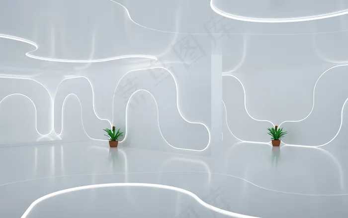 c4d发光流线空间(1920*1200px 	      )