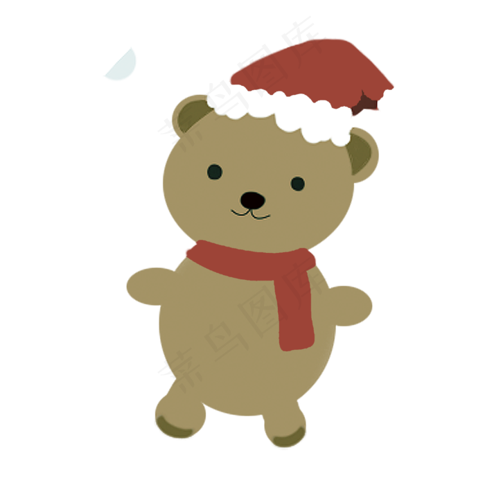 圣诞节卡通手绘可爱小熊布偶