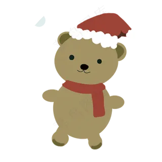 圣诞节卡通手绘可爱小熊布偶