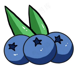 紫色卡通蓝莓