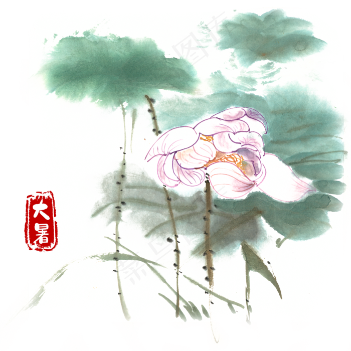 大暑映日荷花(4724X4724(DPI:300))psd模版下载