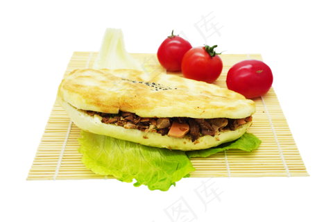 肉夹馍和圣女果