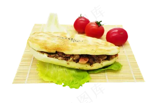 肉夹馍和圣女果