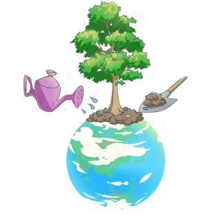 植树节手绘卡通元素矢量图