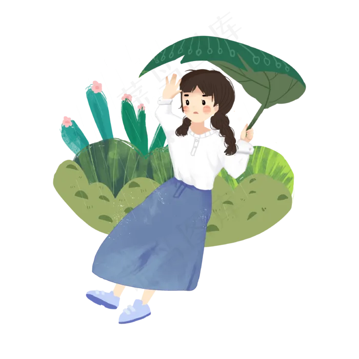 夏至赏景女孩(3333X3333(DPI:500))psd模版下载