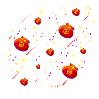 漂浮优惠券红包金币,免抠元素