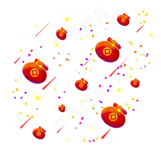 漂浮优惠券红包金币,免抠元素