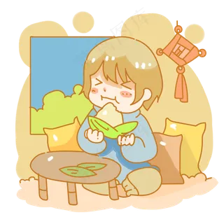 吃粽子男孩