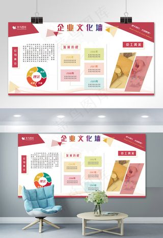 简洁大气红色企业文化墙