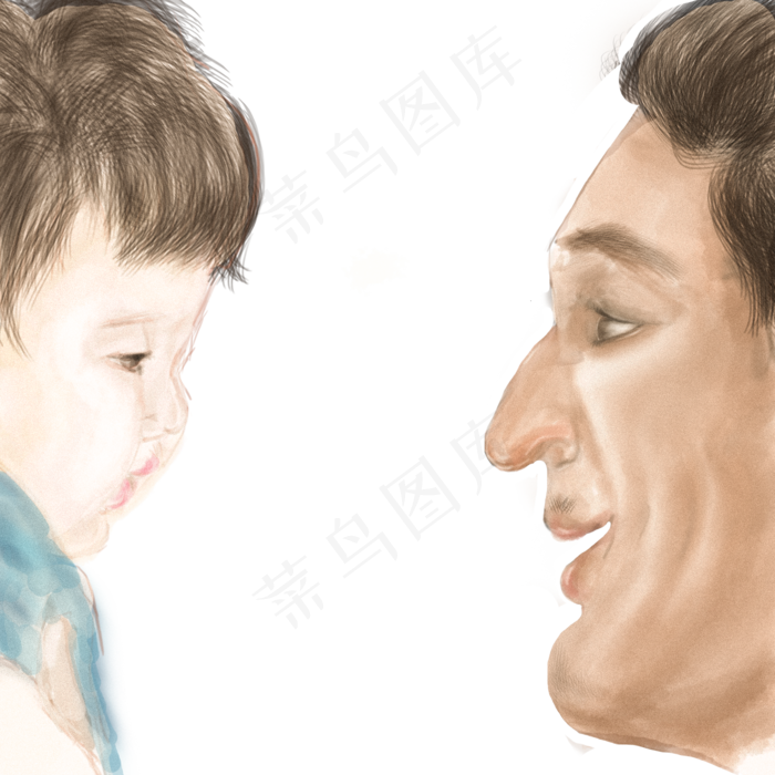 父亲节父亲与宝宝对视