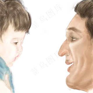 父亲节父亲与宝宝对视