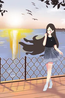 小长假湖边旅游唯美女孩 小长假湖边旅游唯美女孩
