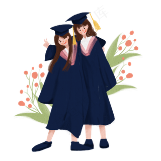 毕业季穿着毕业服的女生毕业照免