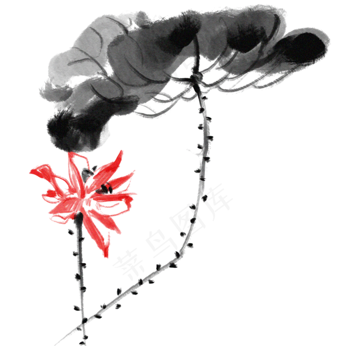 水墨中国风荷花(2000X2000(DPI:762))psd模版下载