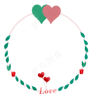 情人节心心相印爱情圆框love