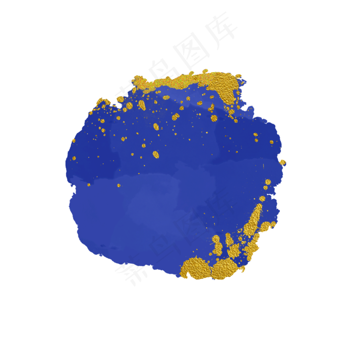 金箔水彩蓝色烫金素材(2000X2000(DPI:300))psd模版下载