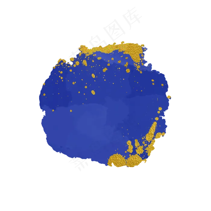 金箔水彩蓝色烫金素材(2000X2000(DPI:300))psd模版下载