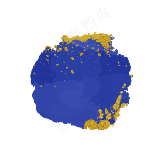 金箔水彩蓝色烫金素材