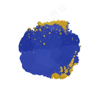 金箔水彩蓝色烫金素材