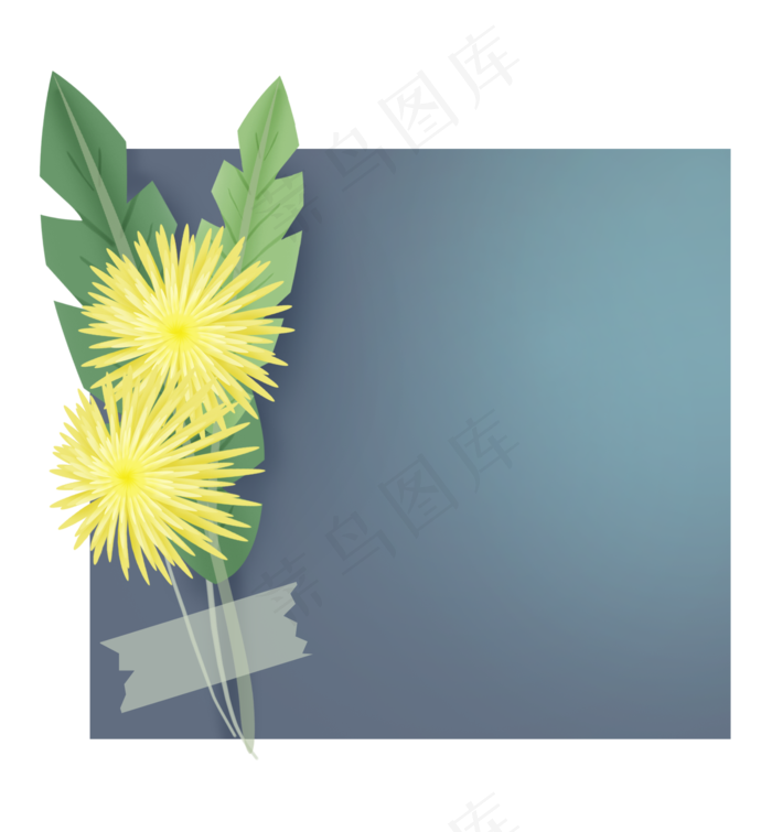 黄色蒲公英花朵深色文本框