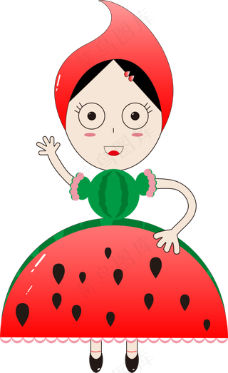 儿童西瓜娃娃免扣素材下载