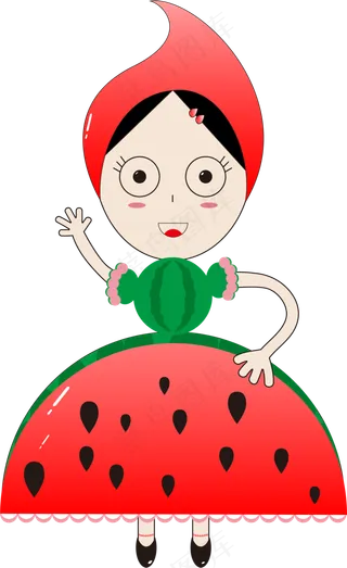 儿童西瓜娃娃免扣素材下载
