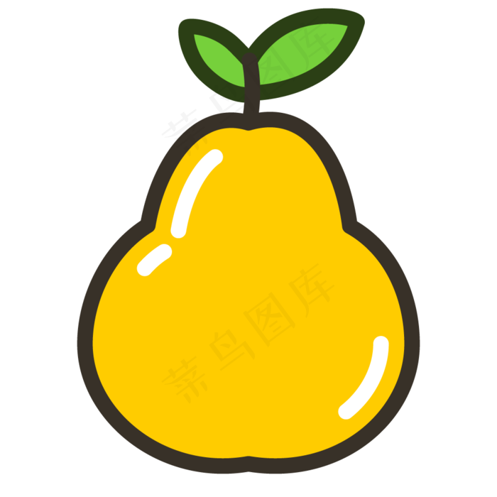 黄色的水晶梨图标