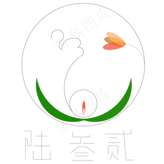 手绘绿色的荷叶和荷花免抠图