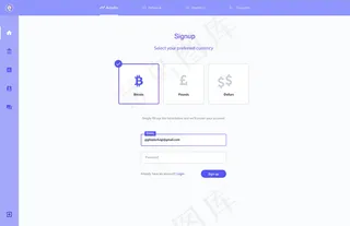 淡蓝色简约风金融网站注册登录页